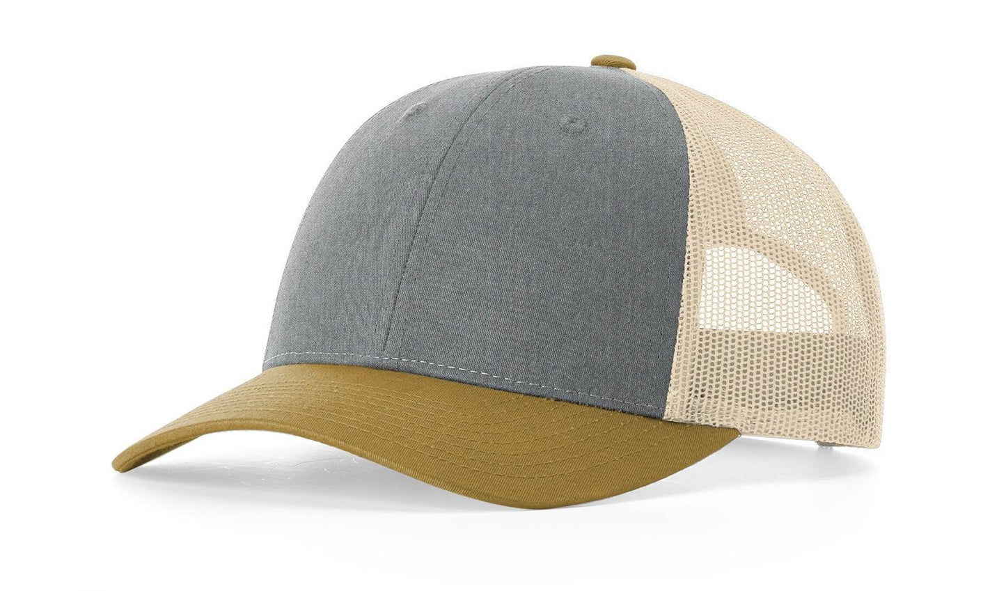 Richardson Custom Embroidered Richardson 115 Low-Profile Trucker Cap - Adjustable Snapback, Mesh Back Cap Custom hat, custom baseball hat, custom trucker hat, custom embroidered hat, embroidered hat