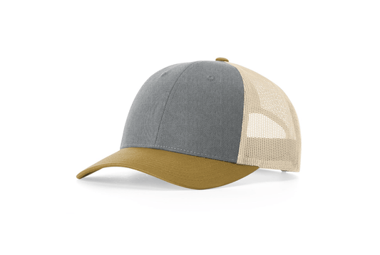 Richardson Custom Embroidered Richardson 115 Low-Profile Trucker Cap - Adjustable Snapback, Mesh Back Cap Custom hat, custom baseball hat, custom trucker hat, custom embroidered hat, embroidered hat