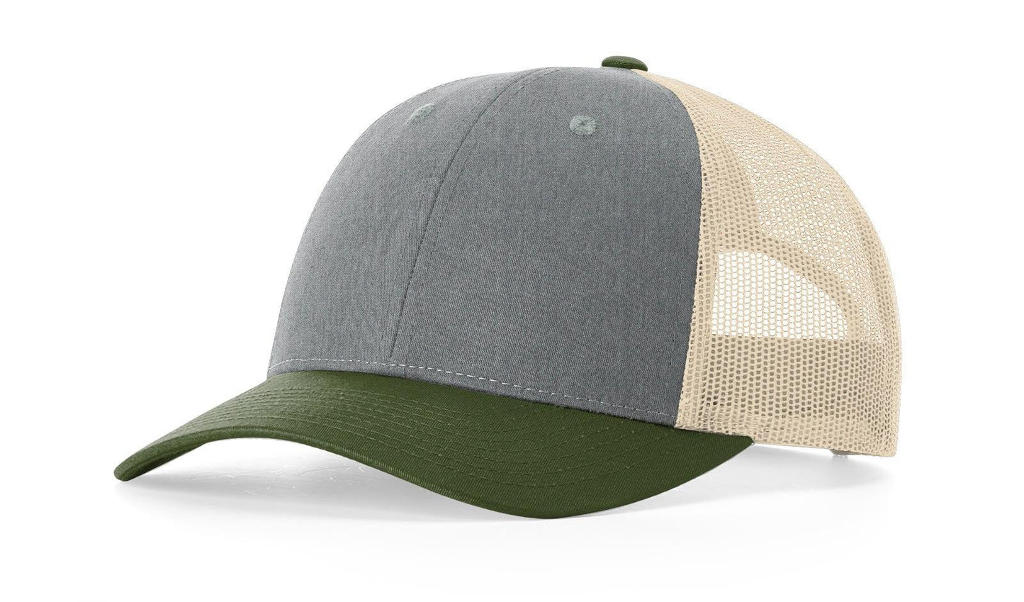 Richardson Custom Embroidered Richardson 115 Low-Profile Trucker Cap - Adjustable Snapback, Mesh Back Cap Custom hat, custom baseball hat, custom trucker hat, custom embroidered hat, embroidered hat