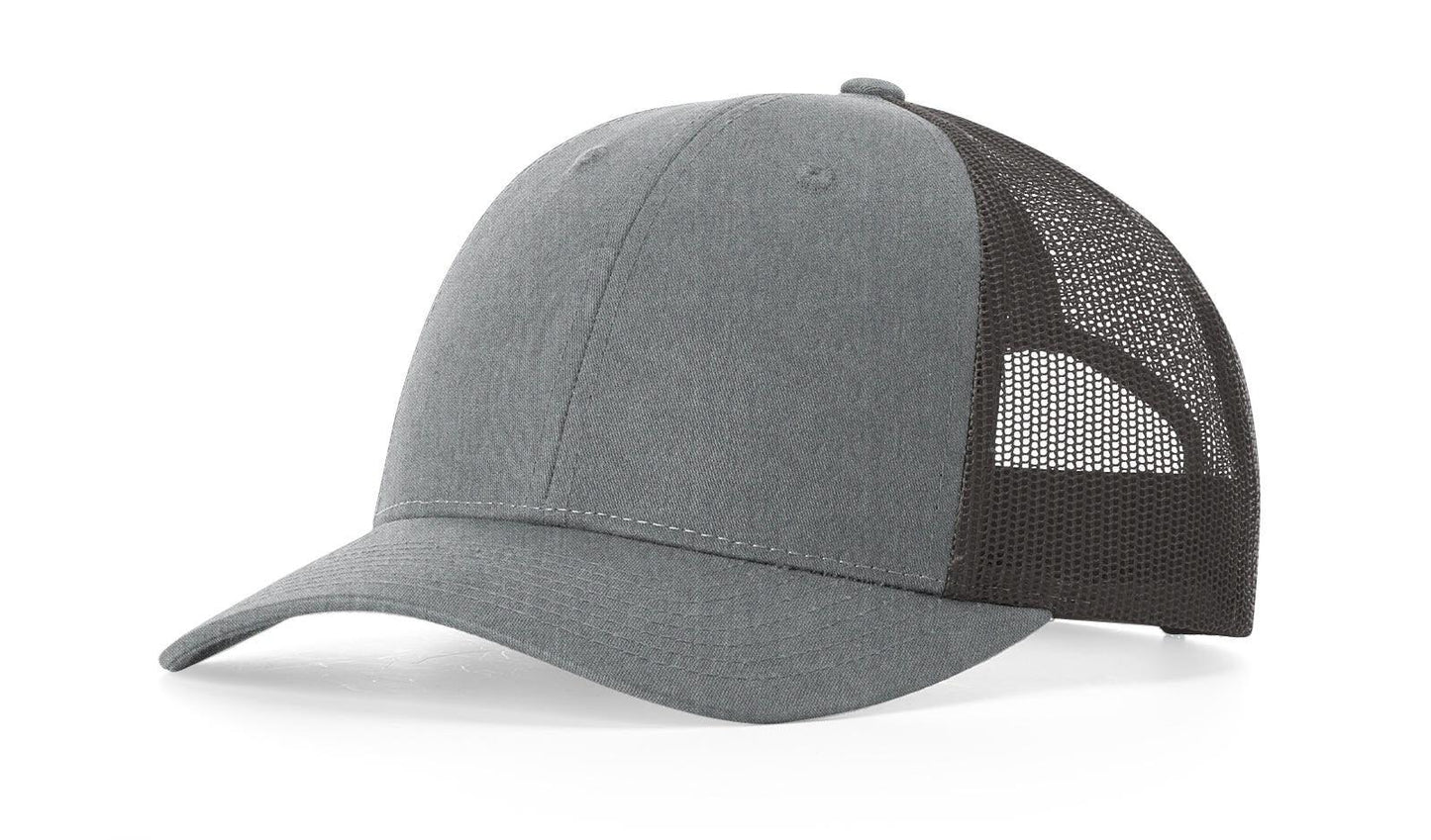 Richardson Custom Embroidered Richardson 115 Low-Profile Trucker Cap - Adjustable Snapback, Mesh Back Cap Custom hat, custom baseball hat, custom trucker hat, custom embroidered hat, embroidered hat