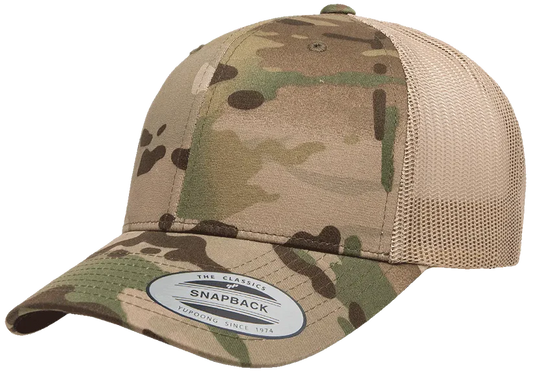 Custom Embroidered YP Classics® Multicam® retro trucker cap