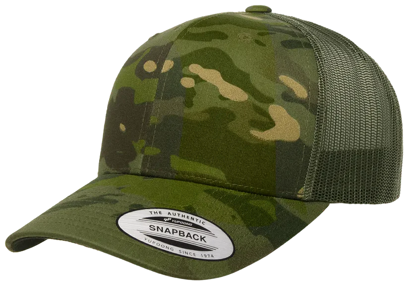 Custom Embroidered YP Classics® Multicam® retro trucker cap