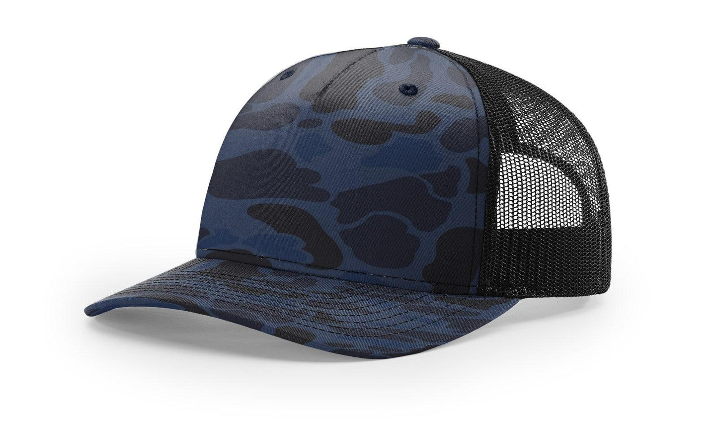 Richardson Custom Embroidered Richardson 112PFP Duck Five-Panel Trucker Cap Custom hat, custom baseball hat, custom trucker hat, custom embroidered hat, embroidered hat