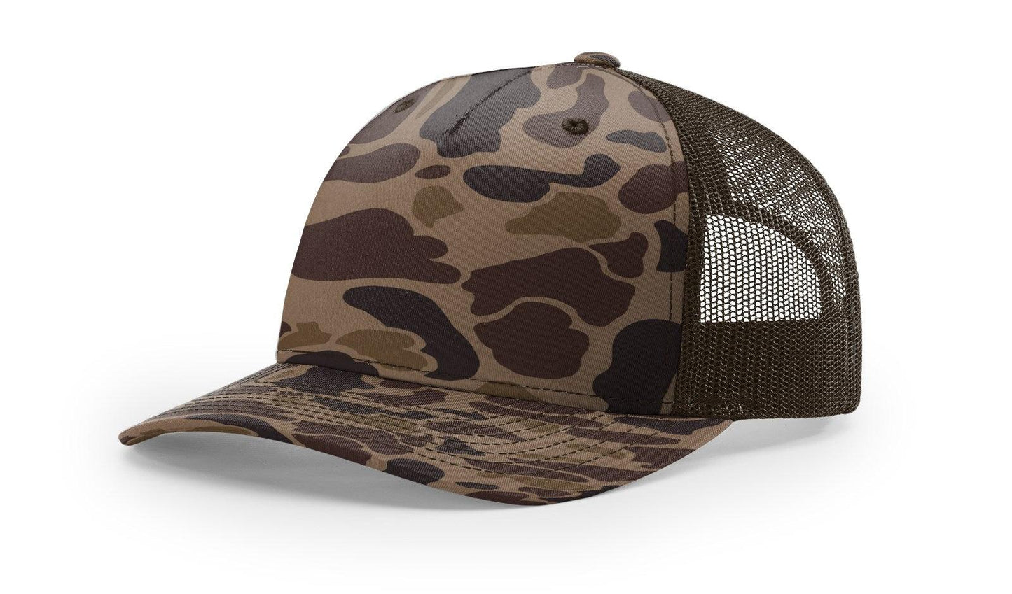 Richardson Custom Embroidered Richardson 112PFP Duck Five-Panel Trucker Cap Custom hat, custom baseball hat, custom trucker hat, custom embroidered hat, embroidered hat