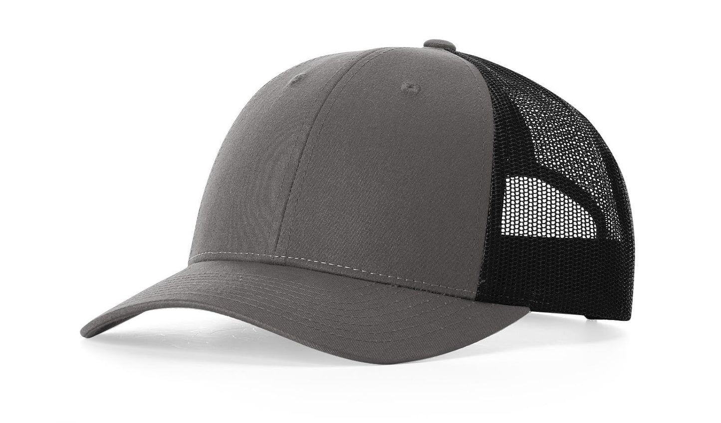 Richardson Custom Embroidered Richardson 115 Low-Profile Trucker Cap - Adjustable Snapback, Mesh Back Cap Custom hat, custom baseball hat, custom trucker hat, custom embroidered hat, embroidered hat
