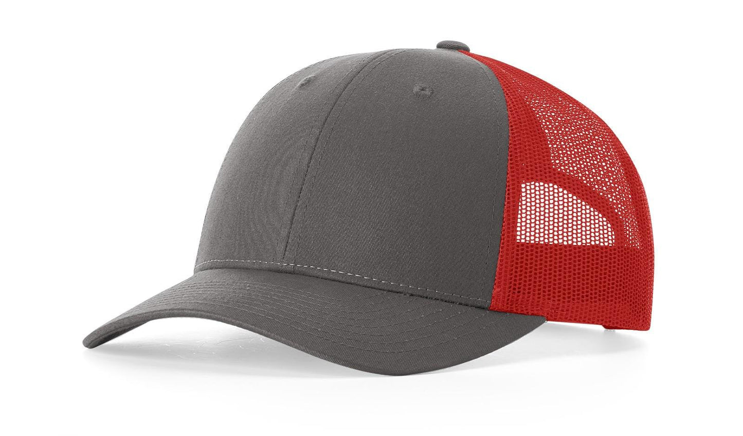 Richardson Custom Embroidered Richardson 115 Low-Profile Trucker Cap - Adjustable Snapback, Mesh Back Cap Custom hat, custom baseball hat, custom trucker hat, custom embroidered hat, embroidered hat