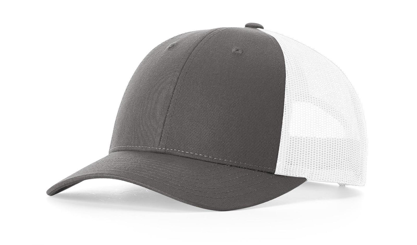 Richardson Custom Embroidered Richardson 115 Low-Profile Trucker Cap - Adjustable Snapback, Mesh Back Cap Custom hat, custom baseball hat, custom trucker hat, custom embroidered hat, embroidered hat