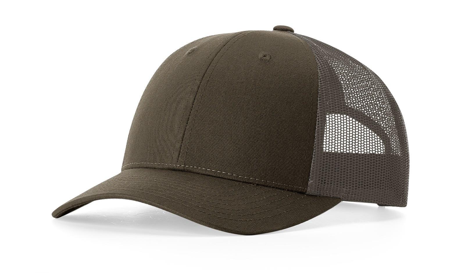 Richardson Custom Embroidered Richardson 115 Low-Profile Trucker Cap - Adjustable Snapback, Mesh Back Cap Custom hat, custom baseball hat, custom trucker hat, custom embroidered hat, embroidered hat