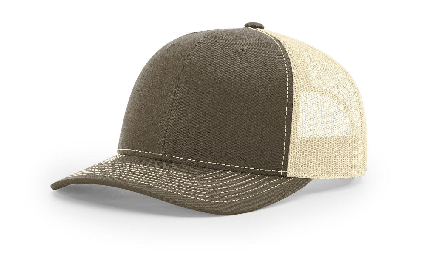 Richardson Custom Embroidered Richardson 112 Mid-Profile Trucker Snapback Cap Custom hat, custom baseball hat, custom trucker hat, custom embroidered hat, embroidered hat