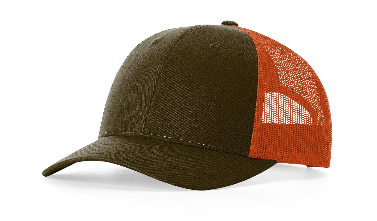 Richardson Custom Embroidered Richardson 115 Low-Profile Trucker Cap - Adjustable Snapback, Mesh Back Cap Custom hat, custom baseball hat, custom trucker hat, custom embroidered hat, embroidered hat