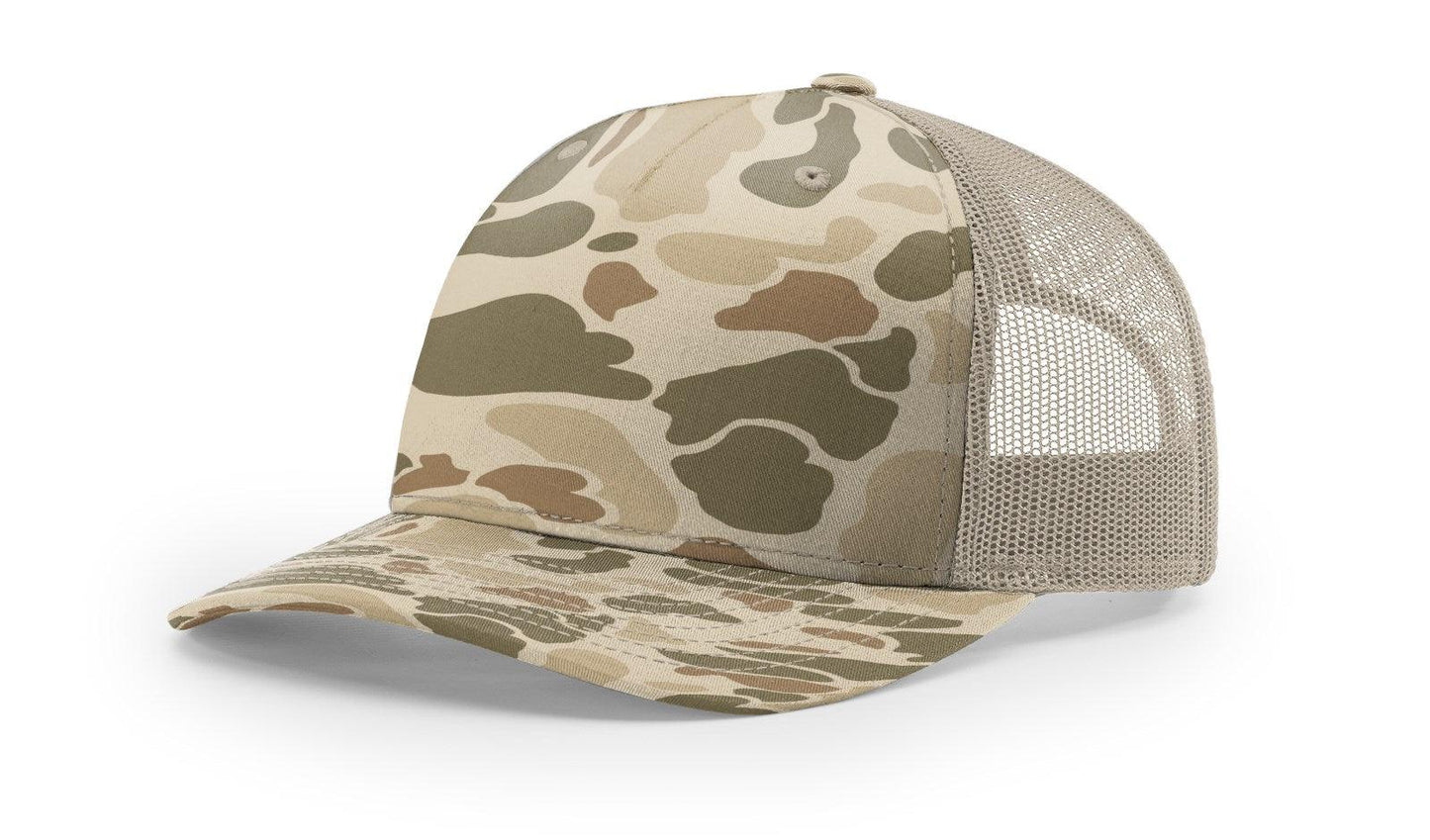 Richardson Custom Embroidered Richardson 112PFP Duck Five-Panel Trucker Cap Custom hat, custom baseball hat, custom trucker hat, custom embroidered hat, embroidered hat
