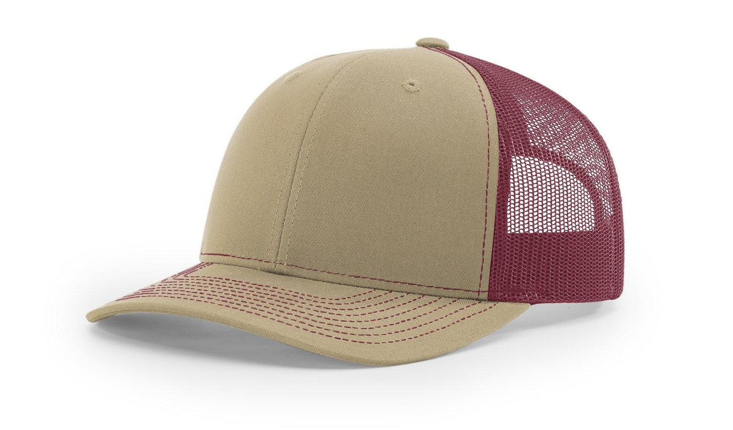 Richardson Custom Embroidered Richardson 112 Mid-Profile Trucker Snapback Cap Custom hat, custom baseball hat, custom trucker hat, custom embroidered hat, embroidered hat