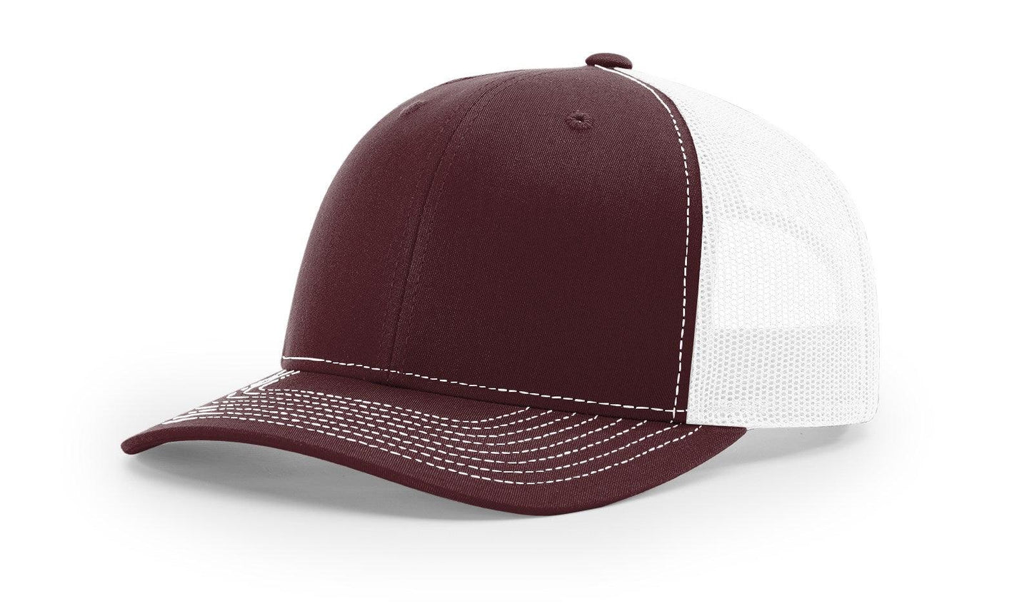Richardson Custom Embroidered Richardson 112 Mid-Profile Trucker Snapback Cap Custom hat, custom baseball hat, custom trucker hat, custom embroidered hat, embroidered hat