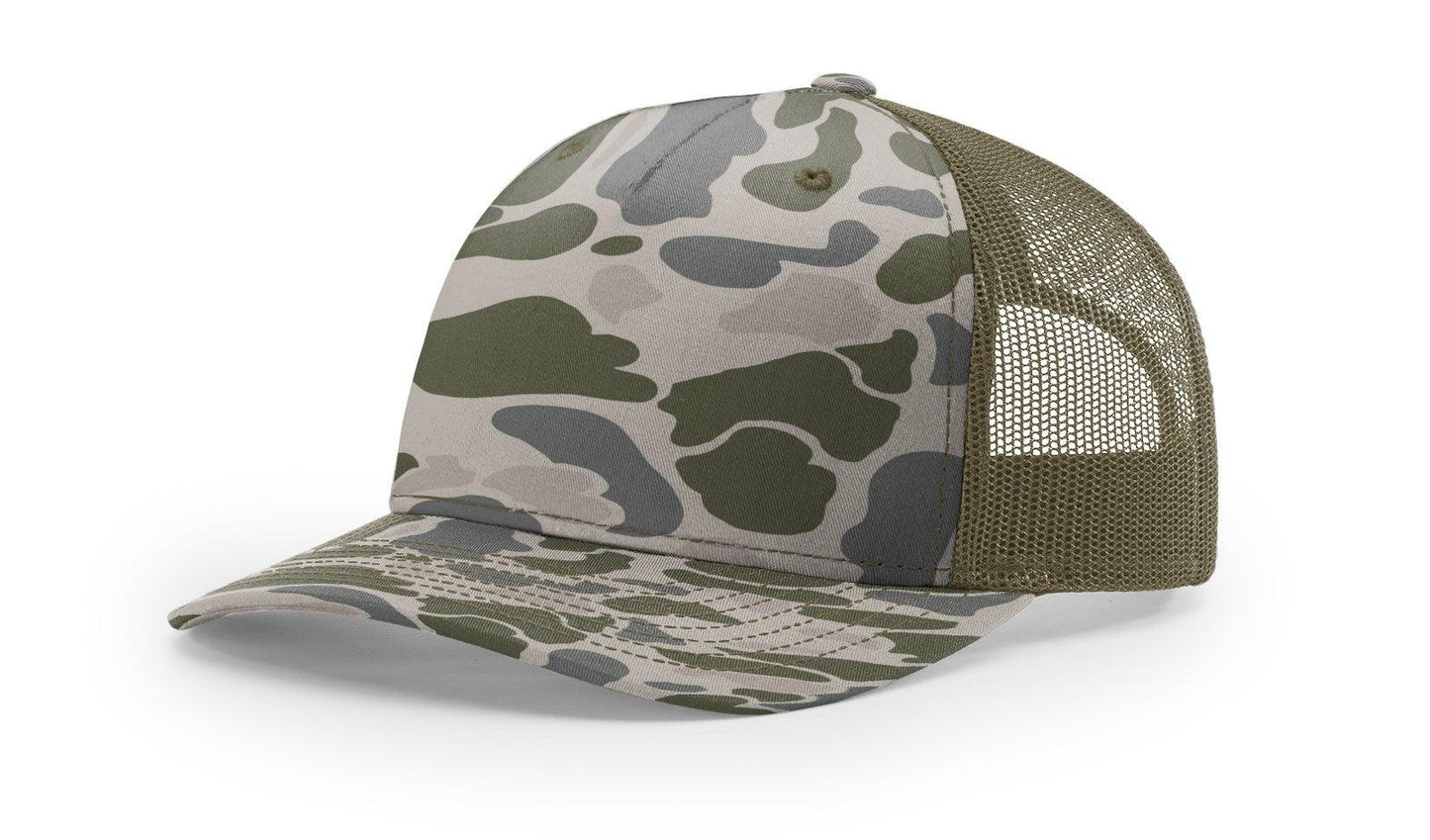 Richardson Custom Embroidered Richardson 112PFP Duck Five-Panel Trucker Cap Custom hat, custom baseball hat, custom trucker hat, custom embroidered hat, embroidered hat