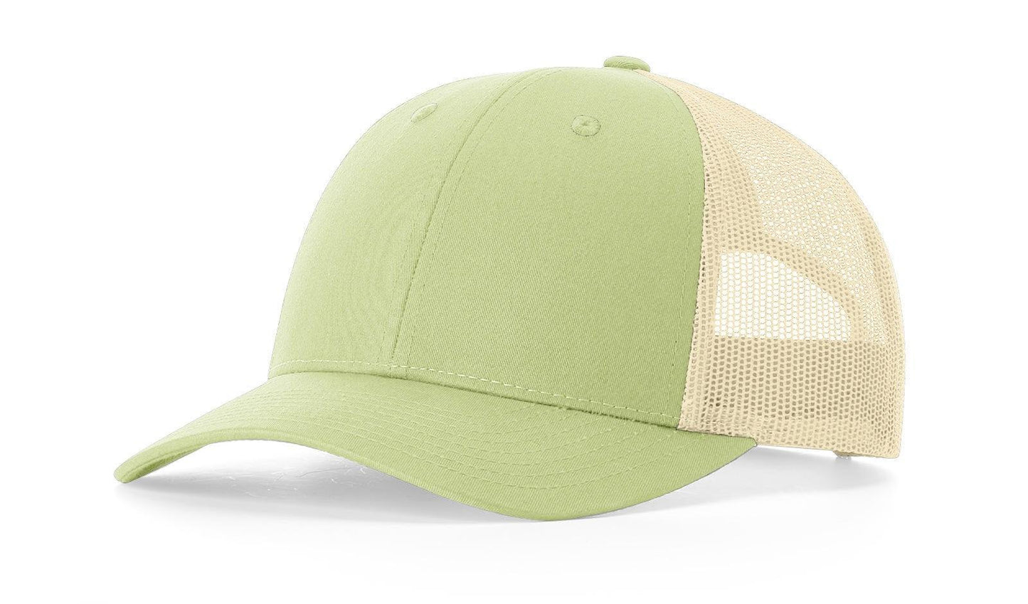 Richardson Custom Embroidered Richardson 115 Low-Profile Trucker Cap - Adjustable Snapback, Mesh Back Cap Custom hat, custom baseball hat, custom trucker hat, custom embroidered hat, embroidered hat
