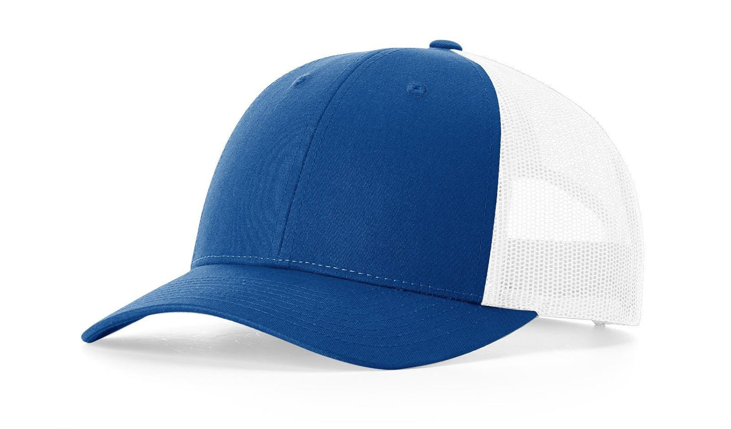 Richardson Custom Embroidered Richardson 115 Low-Profile Trucker Cap - Adjustable Snapback, Mesh Back Cap Custom hat, custom baseball hat, custom trucker hat, custom embroidered hat, embroidered hat