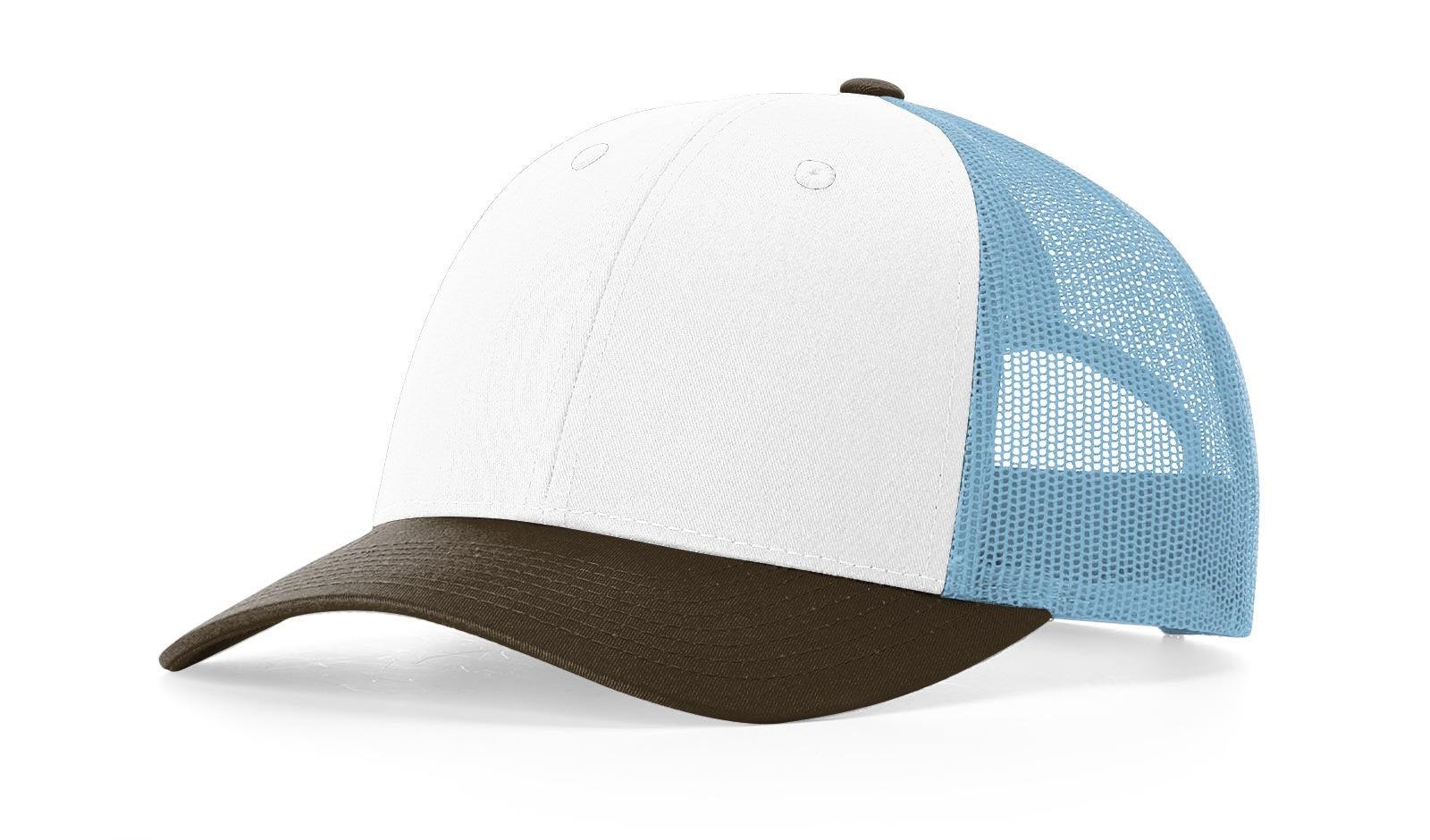 Richardson Custom Embroidered Richardson 115 Low-Profile Trucker Cap - Adjustable Snapback, Mesh Back Cap Custom hat, custom baseball hat, custom trucker hat, custom embroidered hat, embroidered hat