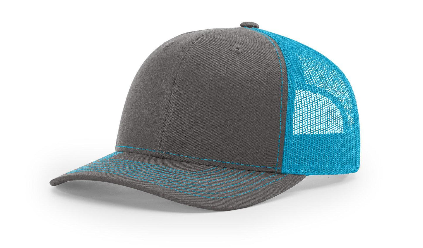 Richardson Custom Embroidered Richardson 112 Mid-Profile Trucker Snapback Cap Custom hat, custom baseball hat, custom trucker hat, custom embroidered hat, embroidered hat