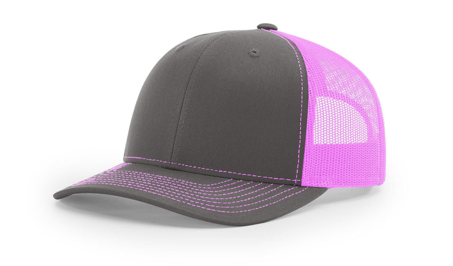 Richardson Custom Embroidered Richardson 112 Mid-Profile Trucker Snapback Cap Custom hat, custom baseball hat, custom trucker hat, custom embroidered hat, embroidered hat