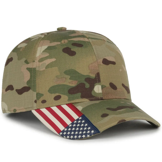 Custom Embroidered CWF-405-MULTICAM®/USA Flag Cap