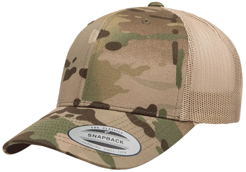 Custom Embroidered YP Classics® Multicam® retro trucker cap