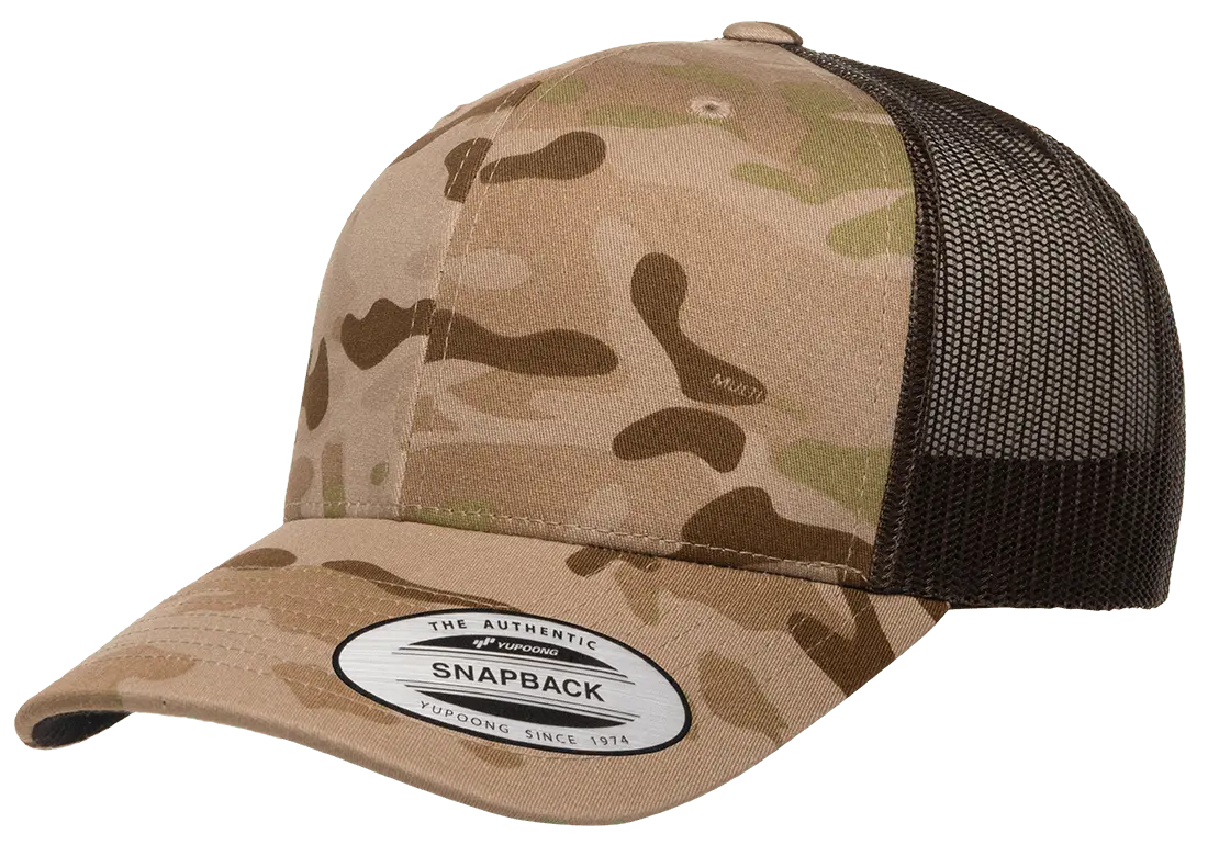 Custom Embroidered YP Classics® Multicam® retro trucker cap