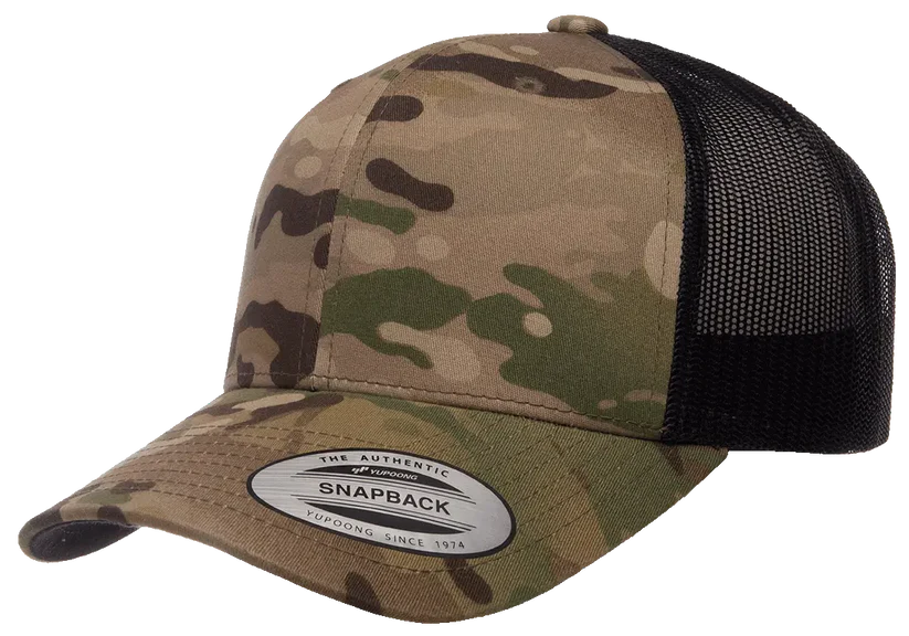 Custom Embroidered YP Classics® Multicam® retro trucker cap