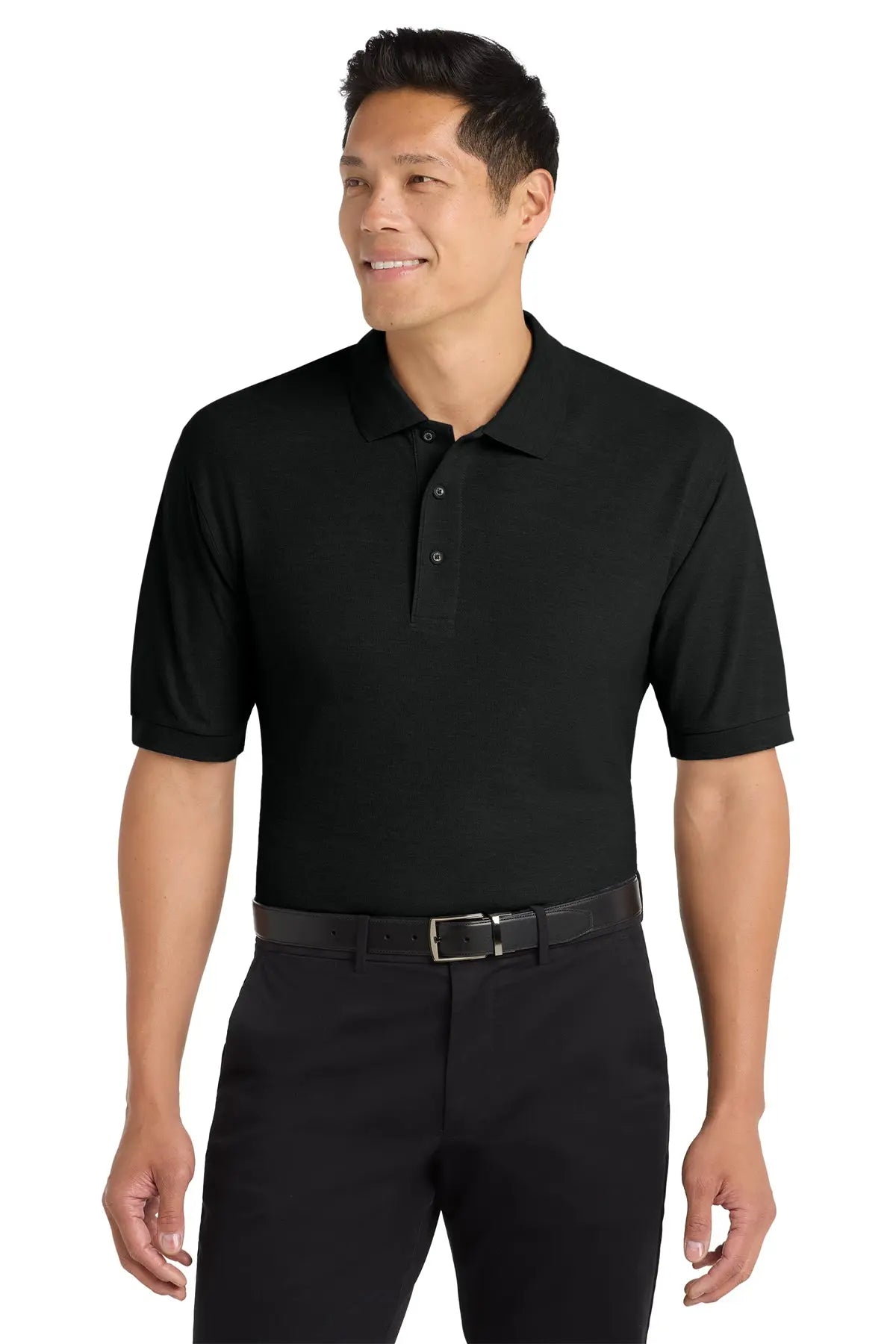 Custom Embroidered Port Authority K500 Silk Touch Short Sleeve Polo Shirt custom logo product image