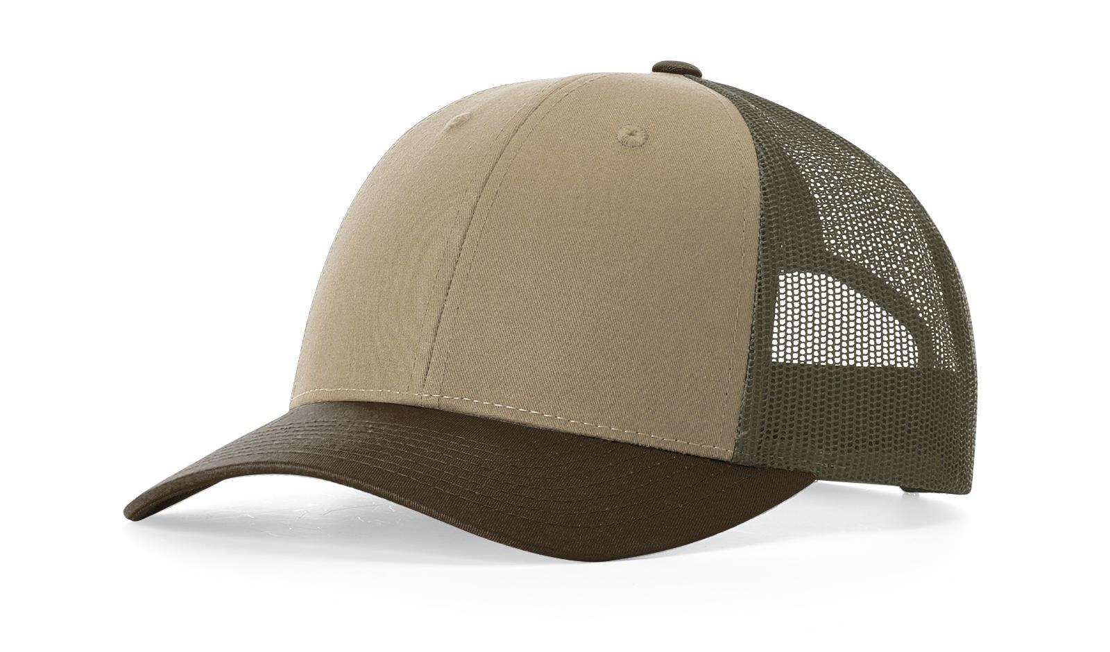 Richardson Custom Embroidered Richardson 115 Low-Profile Trucker Cap - Adjustable Snapback, Mesh Back Cap Custom hat, custom baseball hat, custom trucker hat, custom embroidered hat, embroidered hat