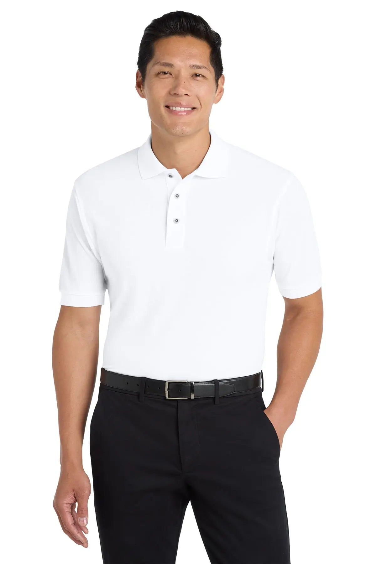 Custom Embroidered Port Authority K500 Silk Touch Short Sleeve Polo Shirt custom logo product image