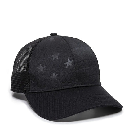 CUSTOM EMBROIDERED The Debossed American Flag Mesh Back Cap